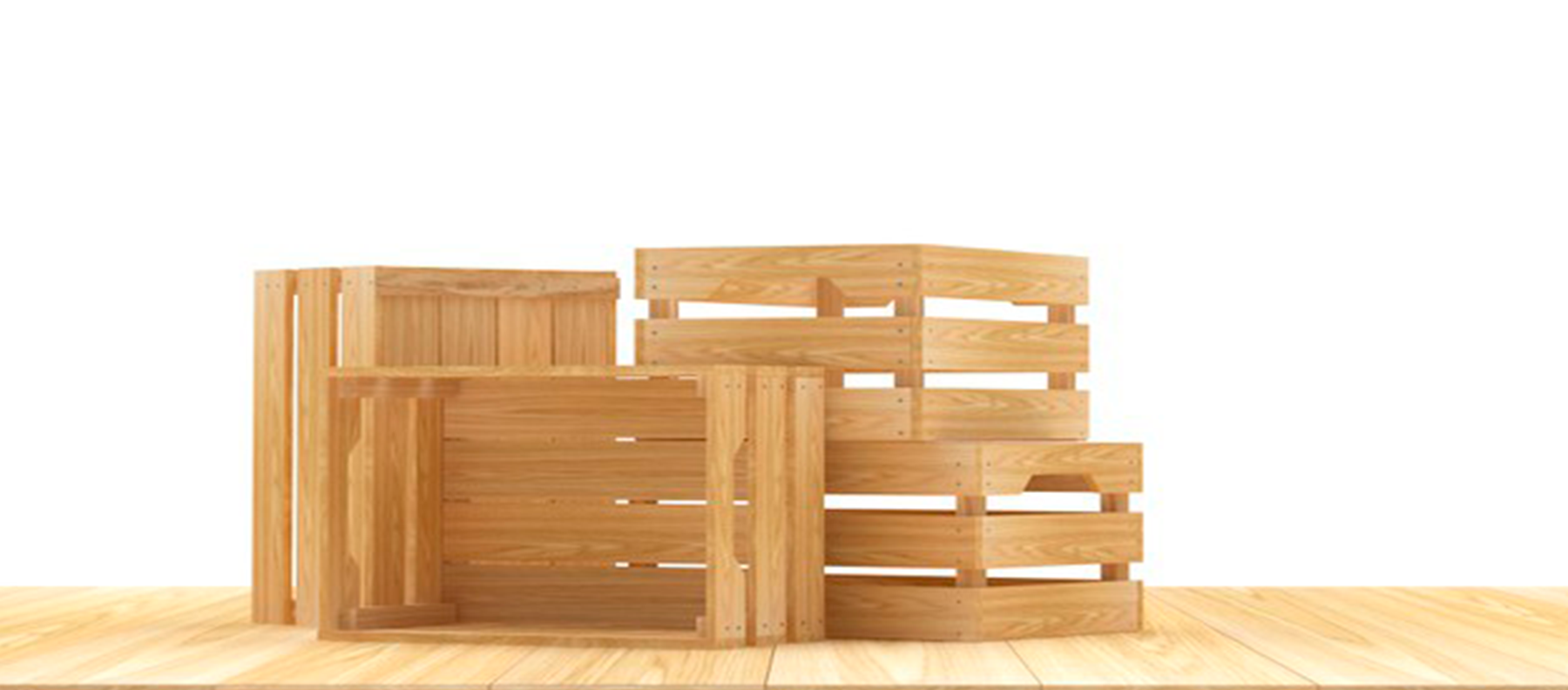 Decoração com caixotes de madeira